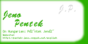 jeno pentek business card